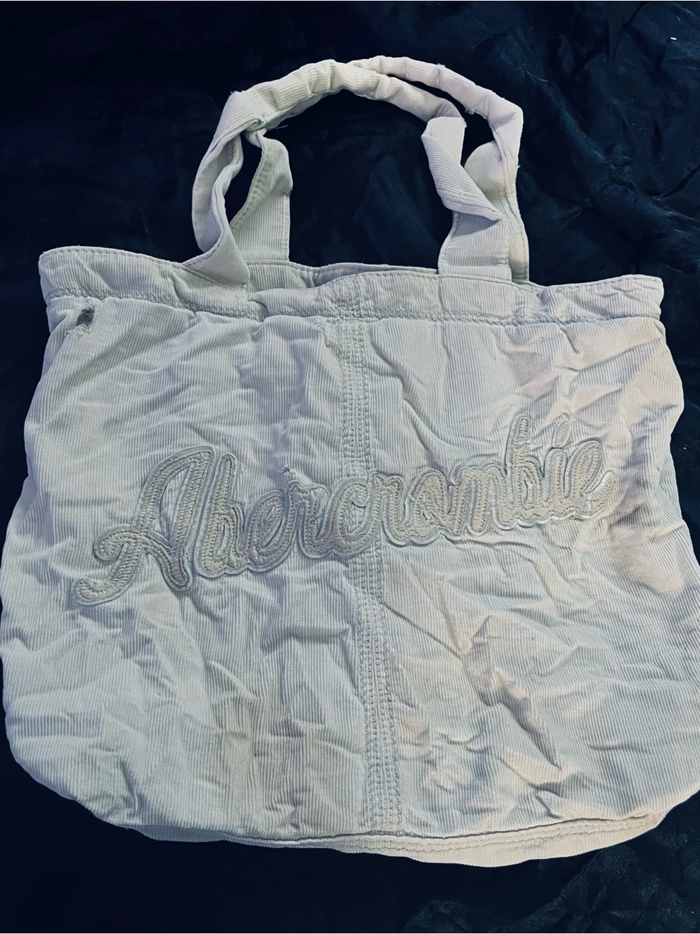Abercrombie & Fitch Ivory Canvas Logo Tote